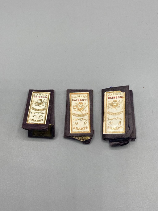 3 pakjes Rainbow A la Pensée Superfine Sharps naainaalden n8 n9 n10 – decoratieve objecten, Paper, Vintage