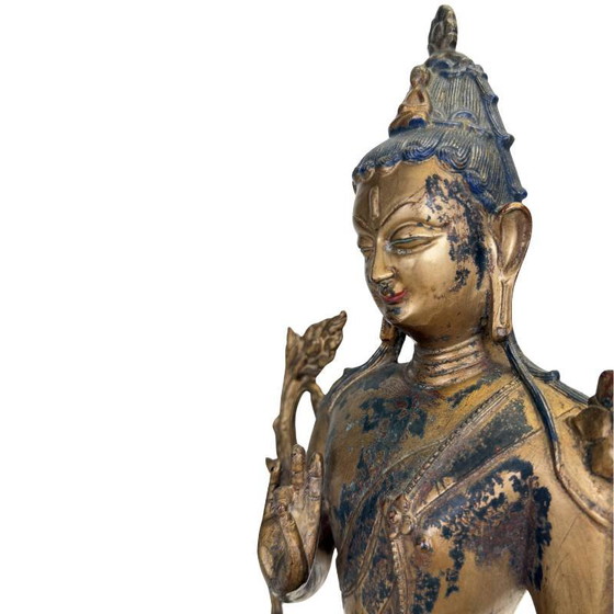 Mooie Avalokiteshvara – Sino-Tibetaanse stijl – 2e helft 20e eeuw – Beeldhouwkunst (photo 14 of 15)