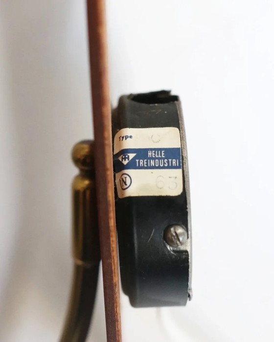 Image 1 of Lampada da parete vintage in teak, luce notturna, lampada da bagno in ottone