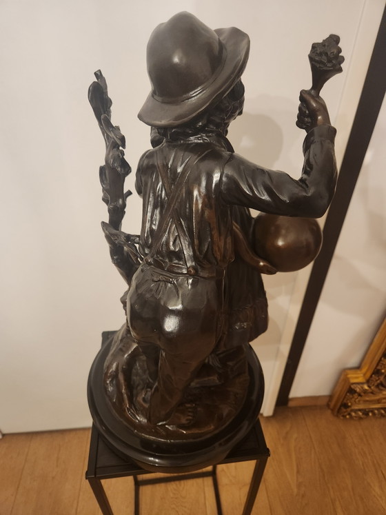 Image 1 of Prachtig Bronzen Beeld "Kinderen met bal" – Auguste Moreau (52 cm / 24 kg)