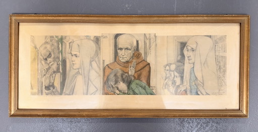 Jan Toorop 1858-1928 / Originele Lithografie - Het Offer 1927