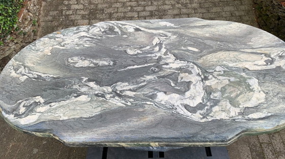 Image 1 of Sculptural Italian Marble Dining Table – Biomorphic Top – 180 × 100 cm