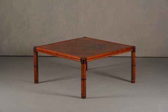 Image 1 of Vintage Italian Squre Dining Table In Burl Elm, by Alberto Smania for Studio Smania Interni, Italy 1960’s
