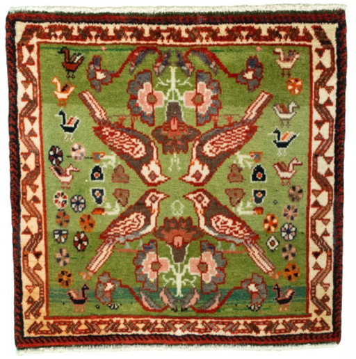 Handgeknüpfter Shiraz Nomadenteppich – 60 x 60 cm