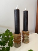 Bougeoirs en onyx, lot de 2