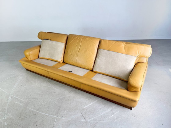 Image 1 of Originele Midcentury driezitsbank Arne Norell Mexico leer