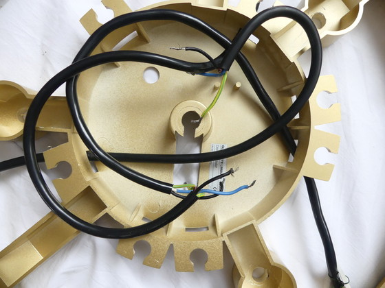 Image 1 of Ceiling lamp cascade lamp Limburg 3 globes bubble glass 70s aeb