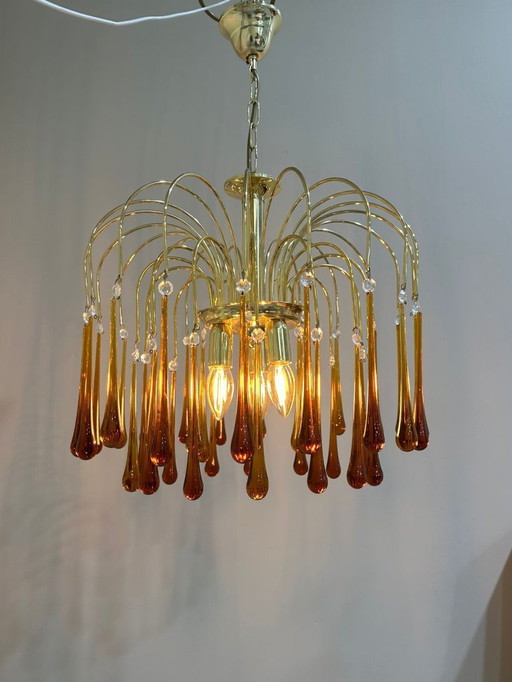 Vintage teardrop lamp - Murano, brown, 1970s