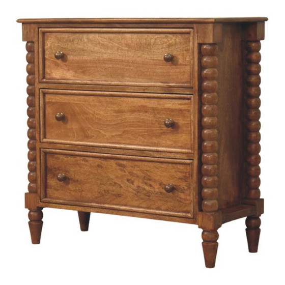 Cassettiera in legno di mango – 3 cassetti con gambe in legno tornite – Artisan, Cassettiere (photo 3 of 8)