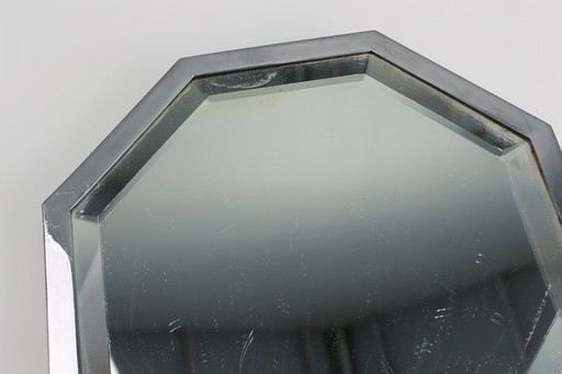 Art Deco Octagonal Table Mirror Plateau or Cocktail Tray, France 1930s