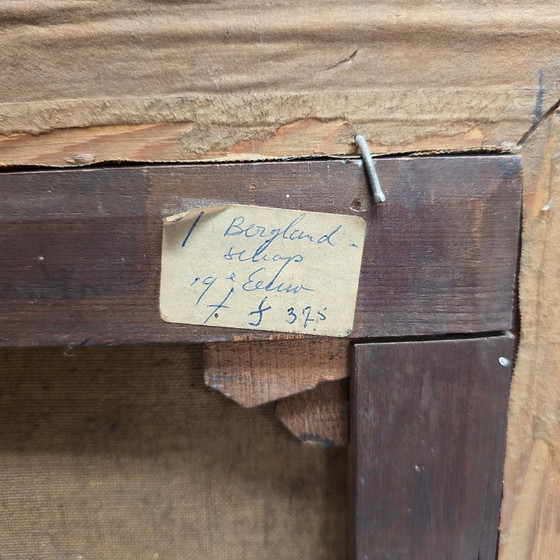 Image 1 of Antique oil painting with an Alpine village, late 19th century