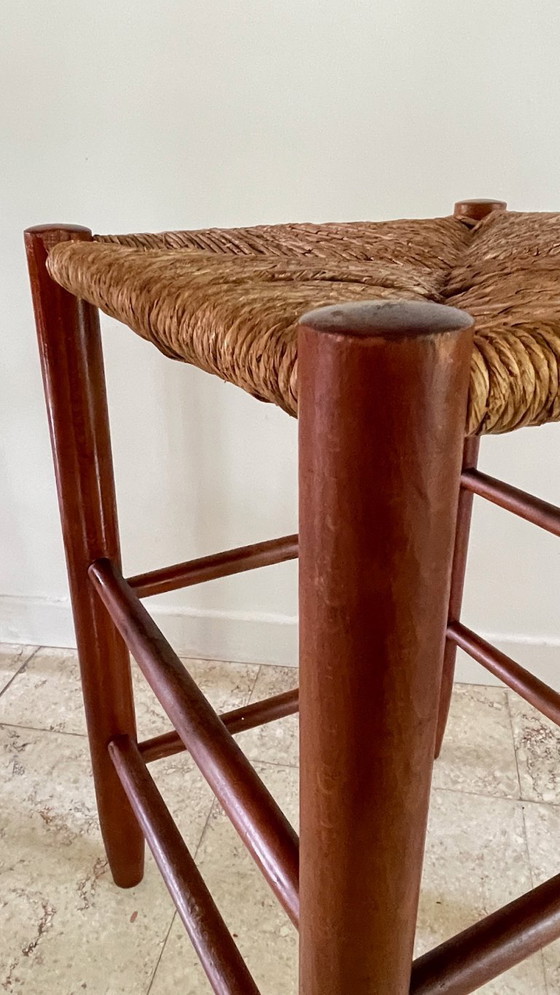 Image 1 of Vintage Geometric Straw Stool