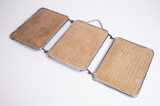 Folding vintage triptych mirror
