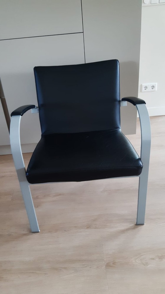 Image 1 of 2x Leolux Sentia 987 Sessel, schwarzes Leder