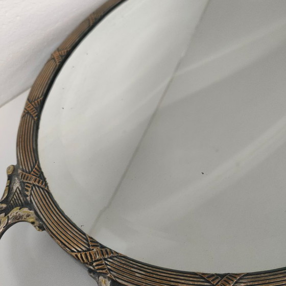 Plateau miroir argenté Art Déco, Carmen, Accessoires de table, Métal, Verre, Klassiek (photo 7 sur 8)