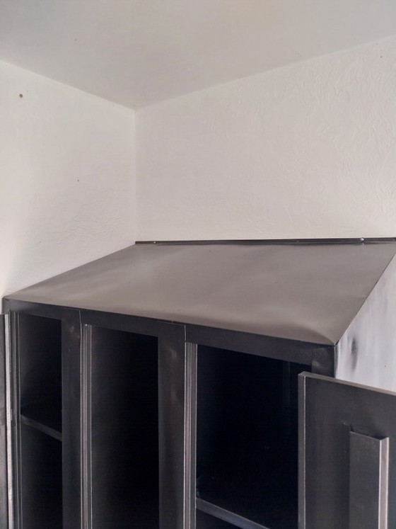 Image 1 of Vintage locker, old 2-door metal wardrobe, clothes rack