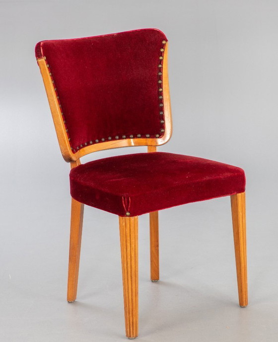 Image 1 of 4 schwedische Stühle aus den 40er Jahren, zugeschrieben Otto Schulz für Boet