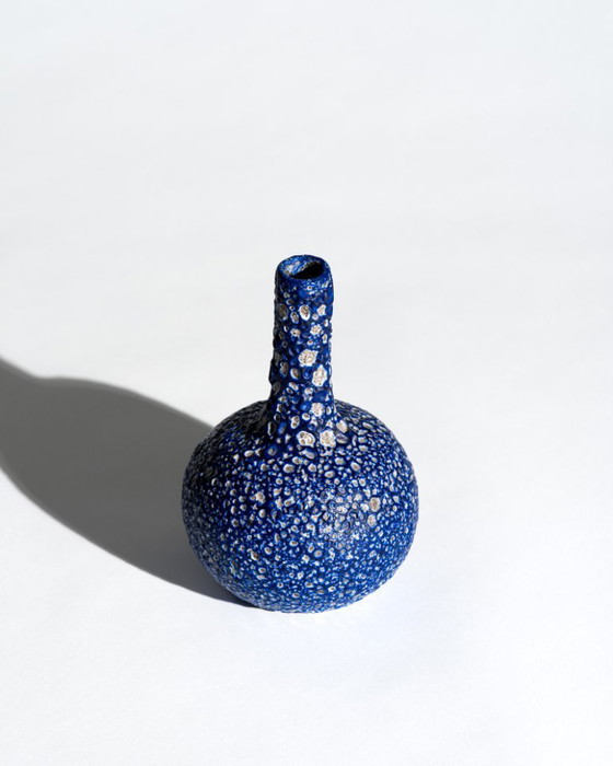 Image 1 of Albert Kiessling Moon Lava Glaze Ceramic Bottle Vase Handcrafted Studio Pottery