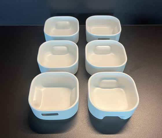 Image 1 of Schalen, Ramequins (x6) Square von Makio Hasuike für Revelli, Italien 70er Jahre