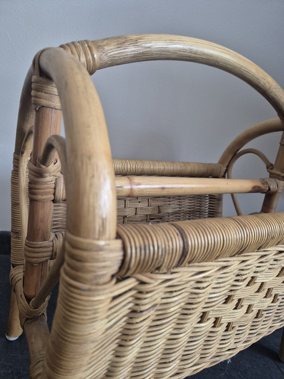 Image 1 of Rattan magazine rack/lecture basket