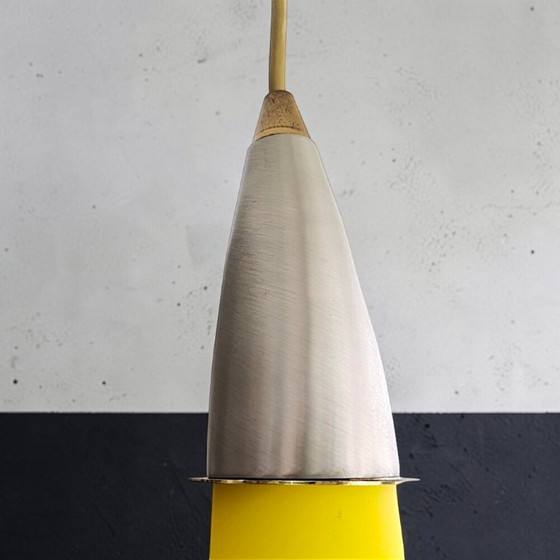 Minimalistische gele glazen druppel hanglamp – Happy Light, Hanglampen, Aluminium, Glass (photo 6 of 7)