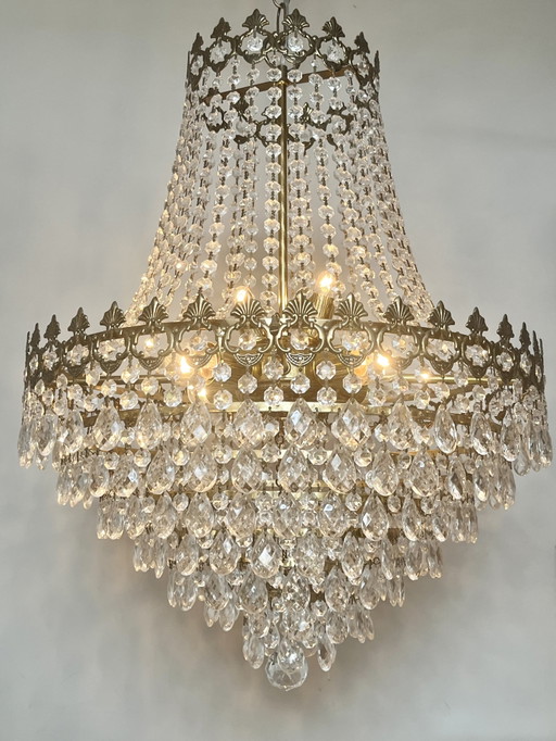 XL franse echt kristallen vintage zakkroonluchter hanglamp