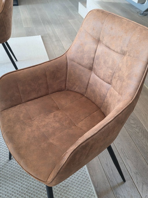 8 cognac dining chairs