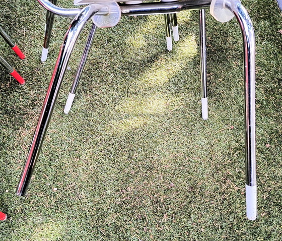 Image 1 of Set di 6 sedie originali Elmar Flötotto Mosquito - rosso e bianco (2003)