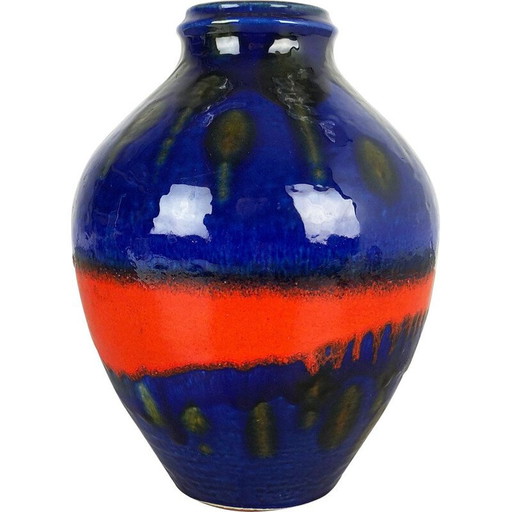 Vase vintage en céramique de lave grasse par Heinz Siery pour Carstens Tönnieshof, Allemagne 1970