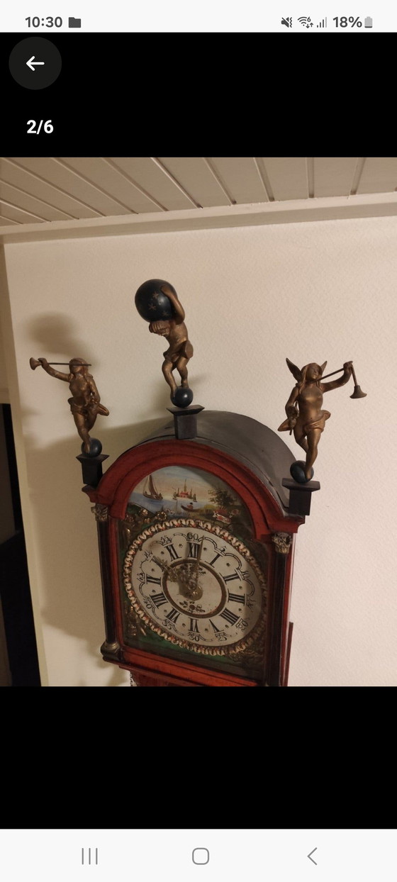 Antike friesische Standuhr, wunderschöne Handwerkskunst – Uhren, Wood (photo 8 of 8)