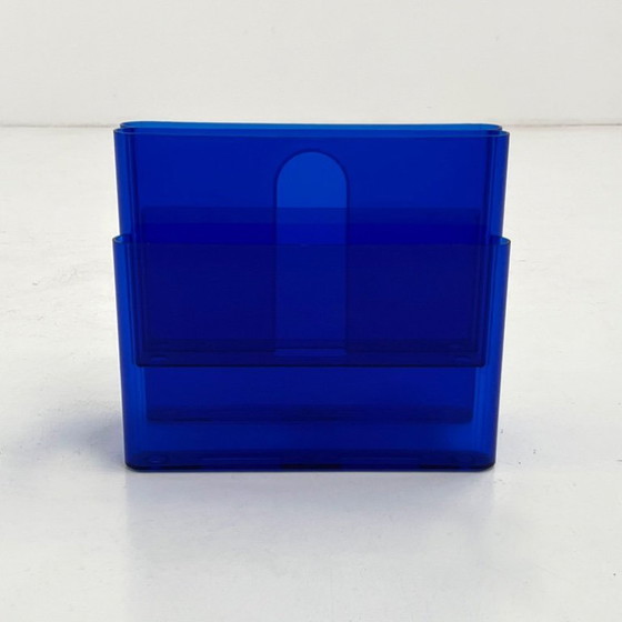 Image 1 of Lucite Blue Magazine Rack by Giotto Stoppino for Kartell, 1970s