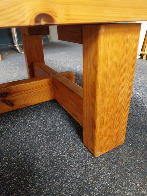 Image 1 of 1 table basse en pin des années 1970, 130 x 80 cm, hauteur 40 cm