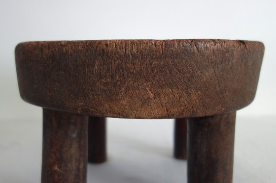 Image 1 of Vintage Baule houten krukje, Ivoorkust