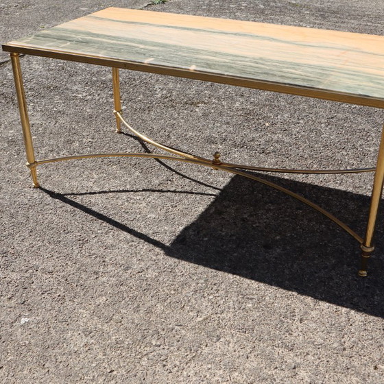 Image 1 of French Vintage Marble Coffee Table - Maison Jansen Lounge Table-Hollywood Regency Style-70s