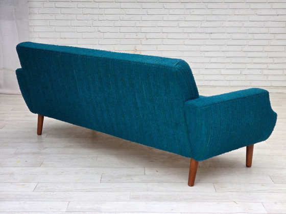 Image 1 of 1970s, Danish 3-seater sofa, furniture wool, teak wood.