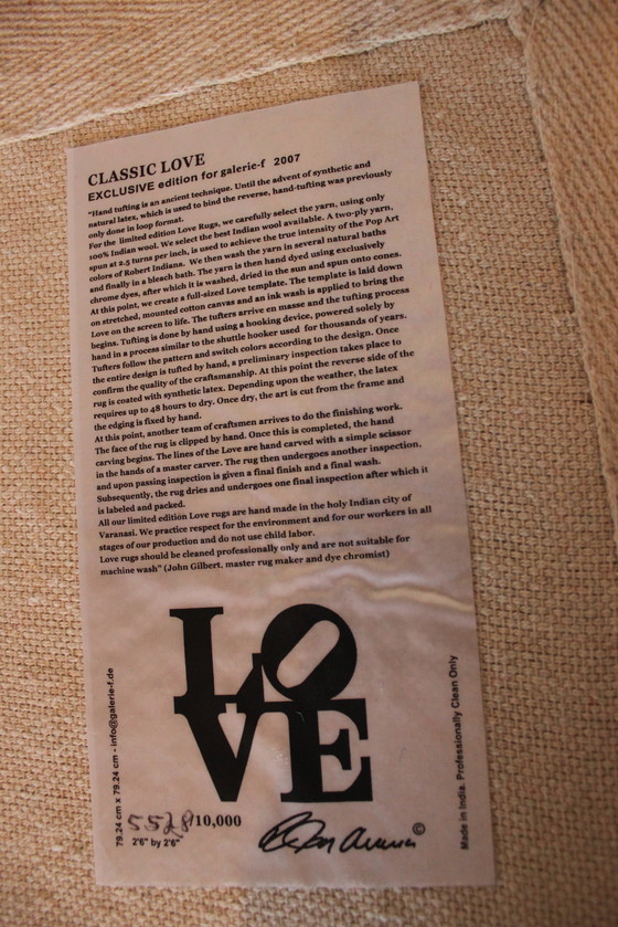 Image 1 of Klassiek LIEFDE - Gesigneerd wollen kunstwerk door Robert Indiana 1996/2007