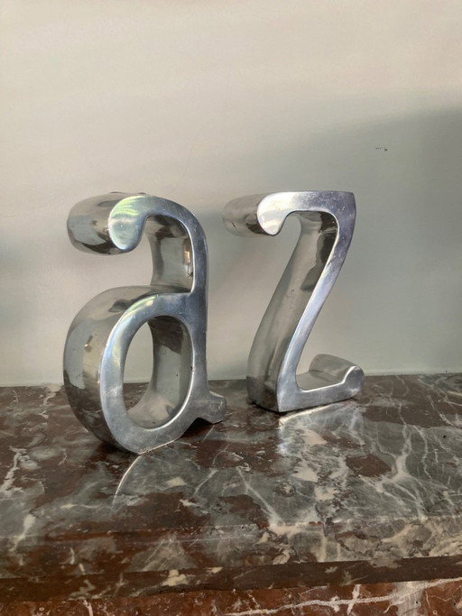 Boekensteun Boekenstandaard A Z – decoratieve objecten, Metal
