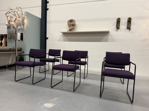 Chaise de salle à manger Harvink Duck 6 en tissu violet