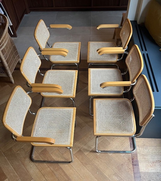 Chaises de salle à manger vintage Cesca/Breuer 6x
