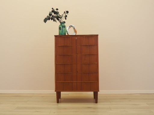 Teak chest of drawers, Danish design, 1970s, made in Denmark