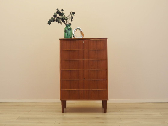 Image 1 of Teak chest of drawers, Danish design, 1970s, made in Denmark