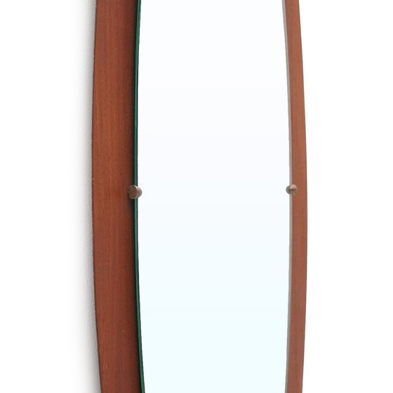 Image 1 of Oval teak wall mirror, 1960s