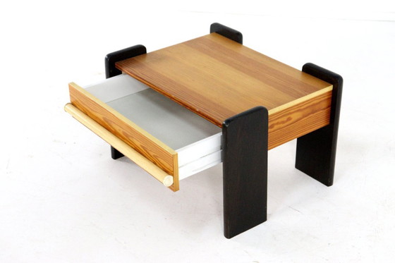 Image 1 of Set of 2 pine bedside tables vintage brutalist