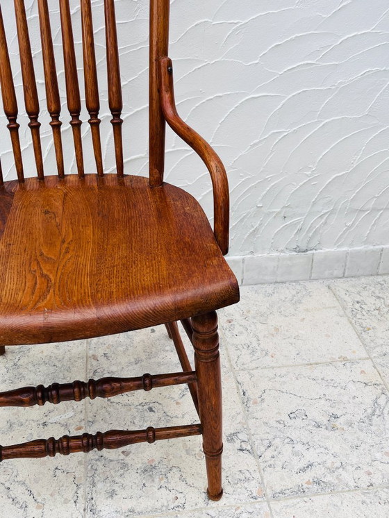 Image 1 of Vintage 1960s high chair in solid wood, country chic style