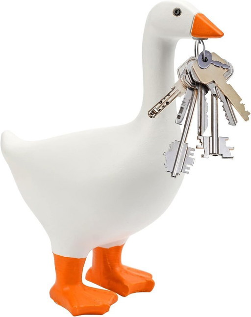 Pipihome Porte-clés magnétique oie, 1 pièce Statue en résine mignonne
