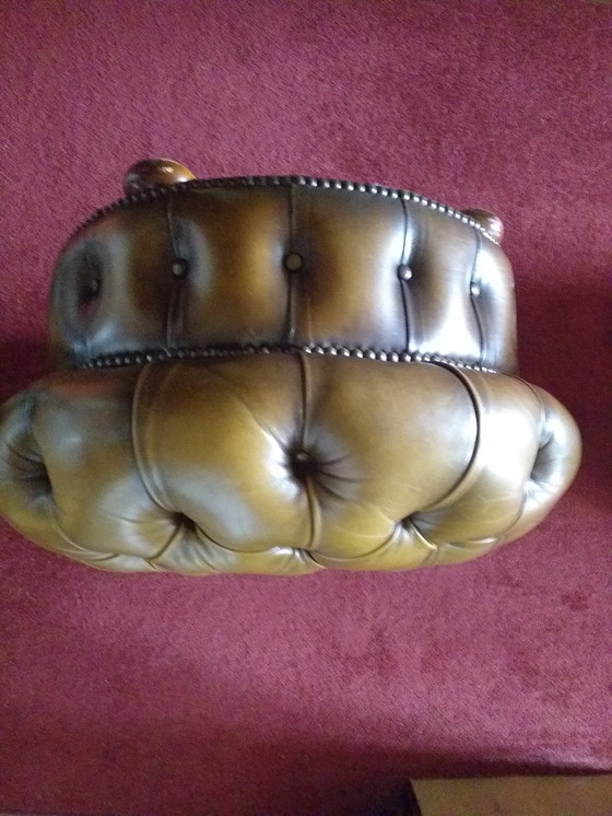 Image 1 of Vintage Chesterfield mushroom poef