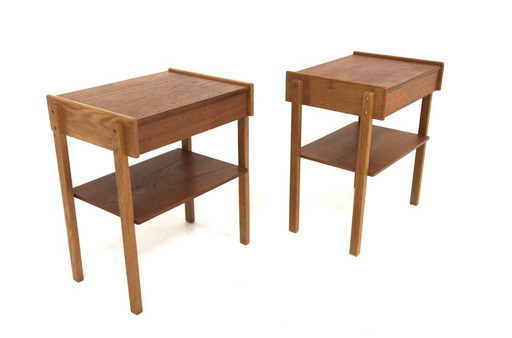 Set di 2 comodini in teak e rovere, Svezia, 1960