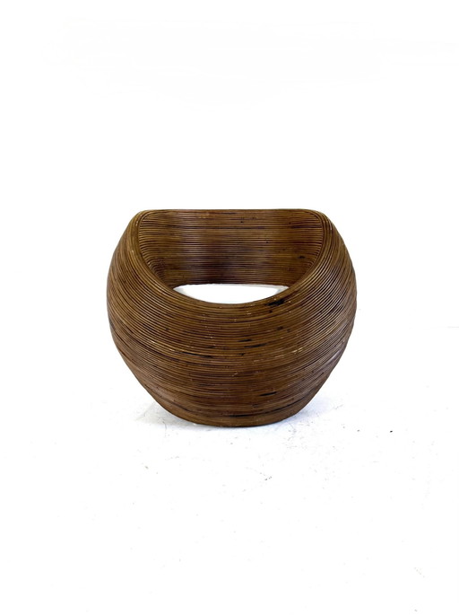 Poltrona vintage in vimini, Gabriella Crespi '80