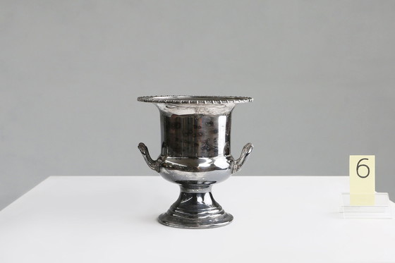 Image 1 of Cubo de hielo Art Déco de latón plateado, Francia, década de 1900