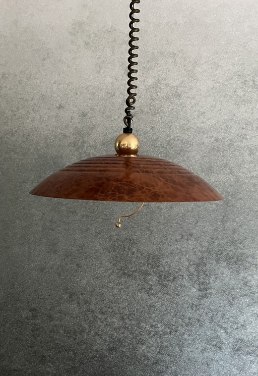 Vintage Happylight adjustable pendant lamp – marbled metal – 1980s – hanglampen (photo 2 of 7)